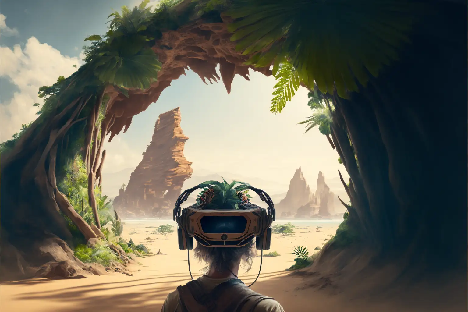 Un esploratore della realtà virtuale compie un viaggio in terre desolate