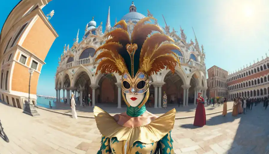Maschera d'arte al carnevale di Venezia
