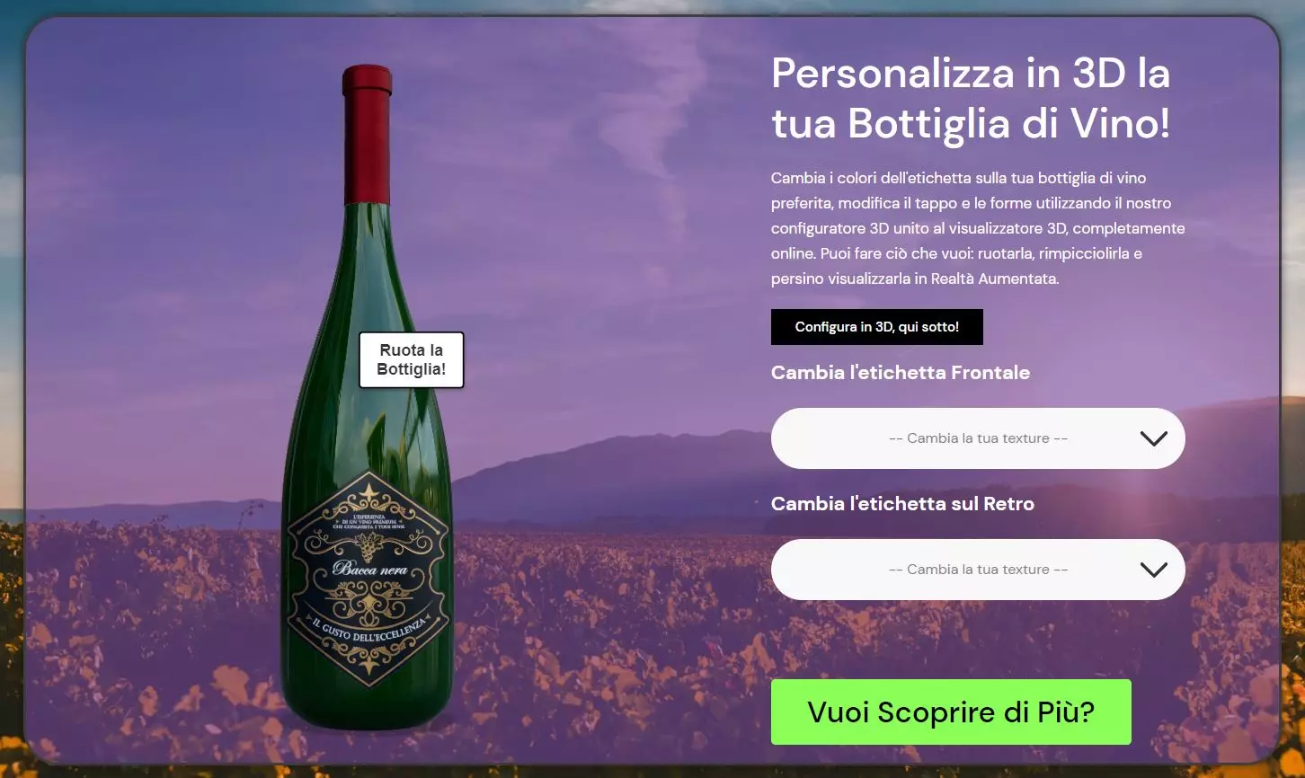 Digityze - Configuratore 3D di bottiglie di vino